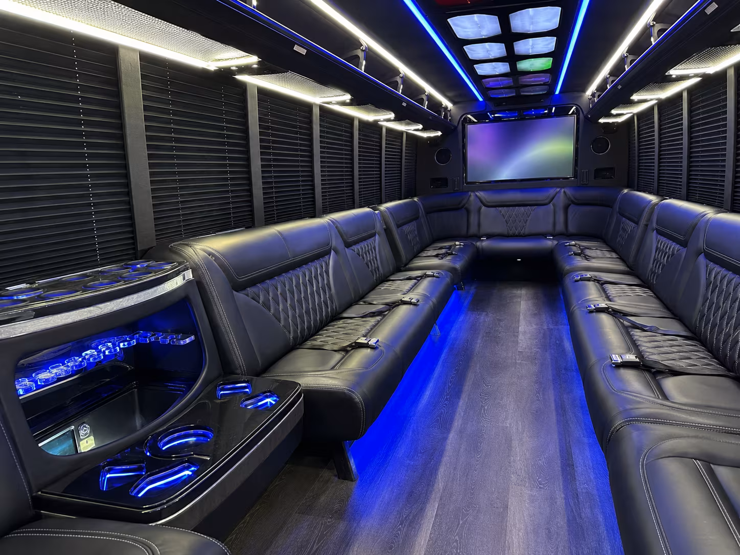 sunnyvale 20 passenger party bus inside